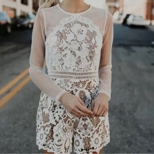 Vici Collection White Lace Romper (Brand: Blithe)